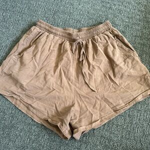 Tan Linen Shorts - Size M